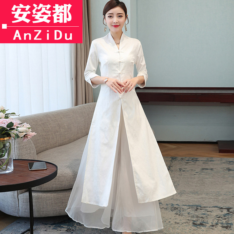 茶服春夏禅意复古禅服中国风旗袍 安姿都上衣