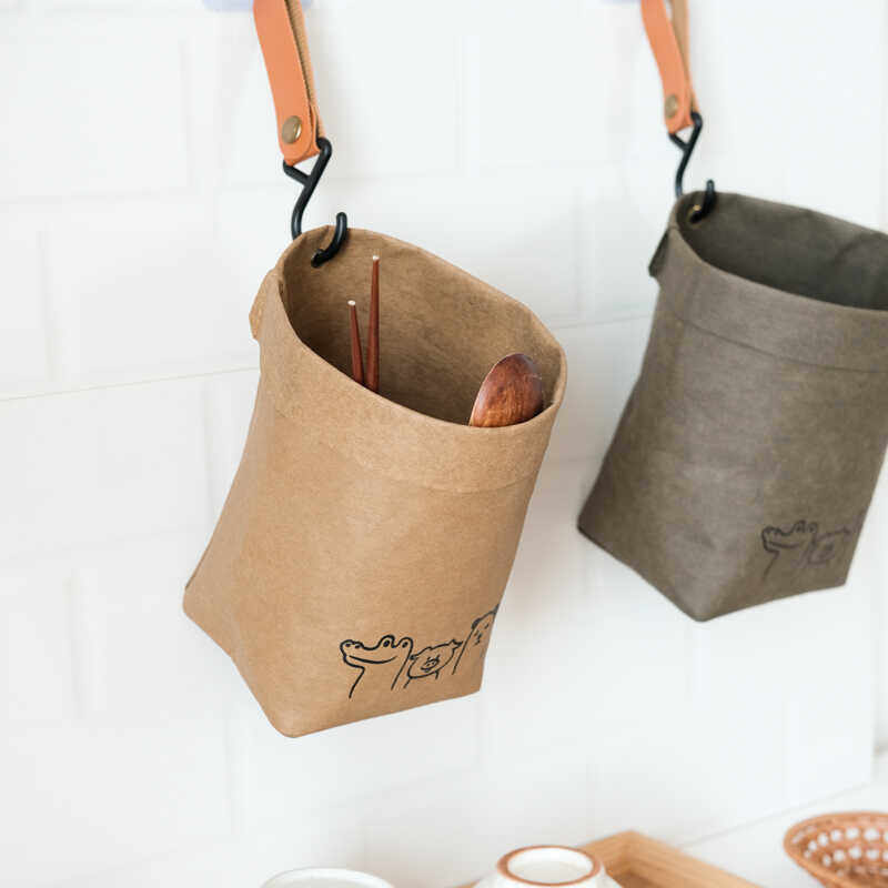 复古可水洗牛皮纸车载收纳挂袋多功能置物袋挂式车内垃圾桶,淘宝优惠券,粉丝福利购,淘宝优惠卷