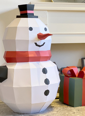 圣诞节小雪人纸模创意diy大厅