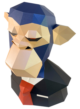 猴子大猩猩落地动物纸模摆件diy