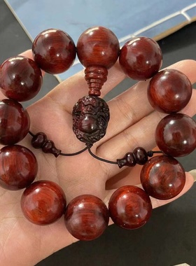 高密紫檀手串貔貅款2.0老料高油沉水印度小叶紫檀佛珠男女款手链