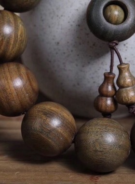 绿檀佛珠手串男女手链印度小叶紫檀金丝楠木黄花梨木沉香黑檀手串