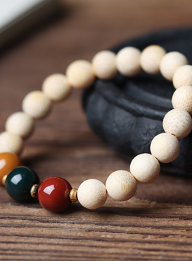 龙血金丝竹手链实心竹子单圈手串蛇纹鱼籽纹男女佛珠粽竹情侣饰品