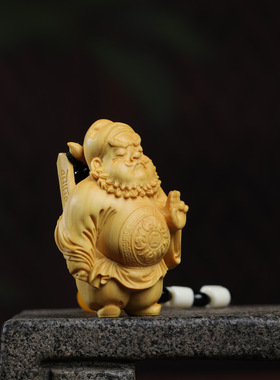 崖柏木雕手把件送福钟馗人物降妖除魔摆件工艺品高档手玩汽车挂件