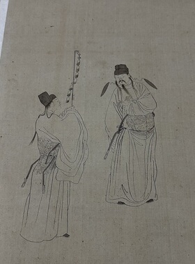 李公麟白描人物高清微喷特价优惠