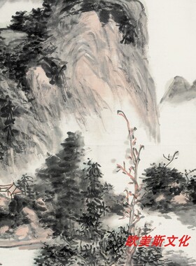 黄宾虹王异州图新中式水墨山水风景玄关画高清微喷书房客厅装饰画