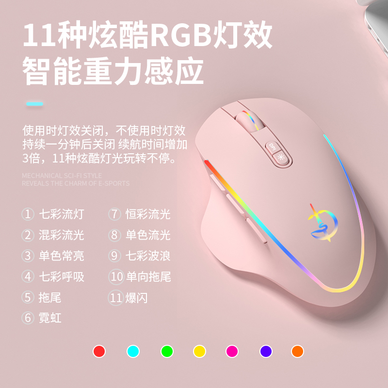 RGB灯效静音可充电无线鼠标