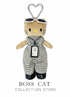 高颜值黑皮长腿毛绒Kitty猫挂件