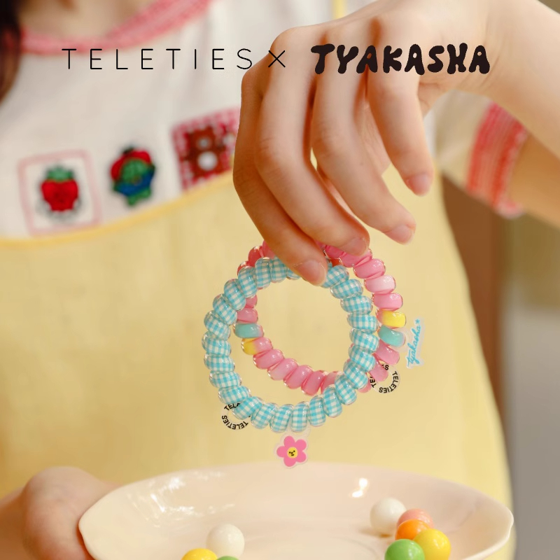 美国TELETIES x TYAKASHA塔卡沙联名电话线发圈泰莉TT圈发饰发绳 - 图2