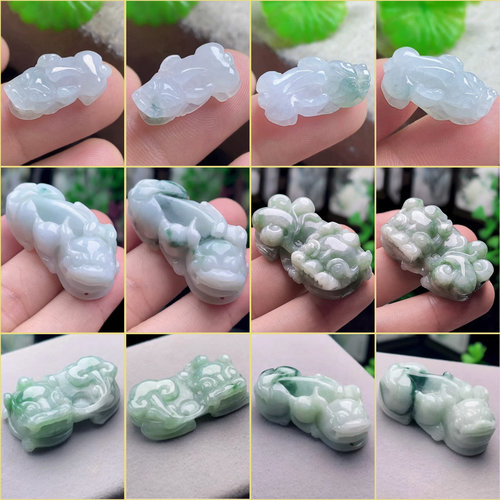 保真天然A货缅甸翡翠貔貅吊坠玉皮休玉坠男 霸王貔貅玉石招财项坠 - 图0