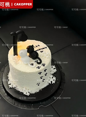 2026七夕网红路灯情侣小猫小摆件ins风爱心蜡烛组合告白蛋糕装饰