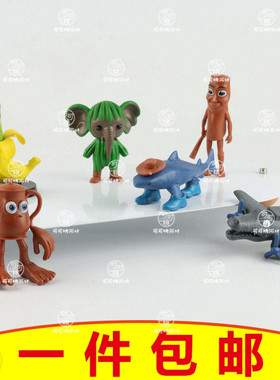 网红款卡通木棍人立体手办山海经主题儿童生日蛋糕装饰创意摆件