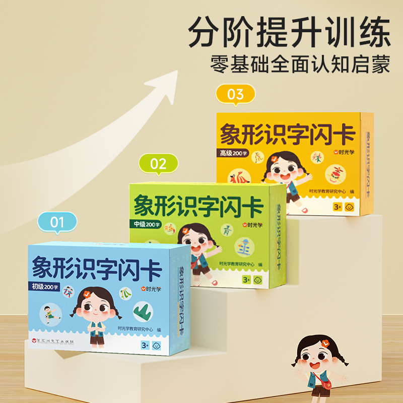 【时光学】幼儿象形识字闪卡幼儿园儿童小学生图形认知记忆力幼小衔接早教教具基础进阶强化全面均衡发展轻松认识600个常用词 象 - 图3