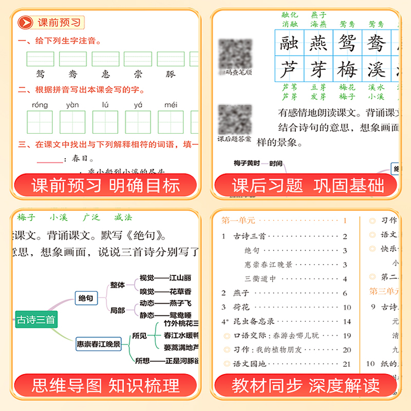 当当网 2024新版课堂笔记三年级下册上册一年级二年级四五六年级语文同步人教版教材全解课前预习黄冈学霸笔记随堂资料 - 图1