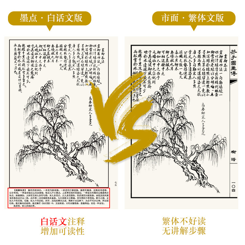 【当当网 正版书籍】墨点美术芥子园画谱精装版中国画国画工具套装临摹成人大学生国画入门基础教程书,淘宝优惠券,粉丝福利购,淘宝优惠卷