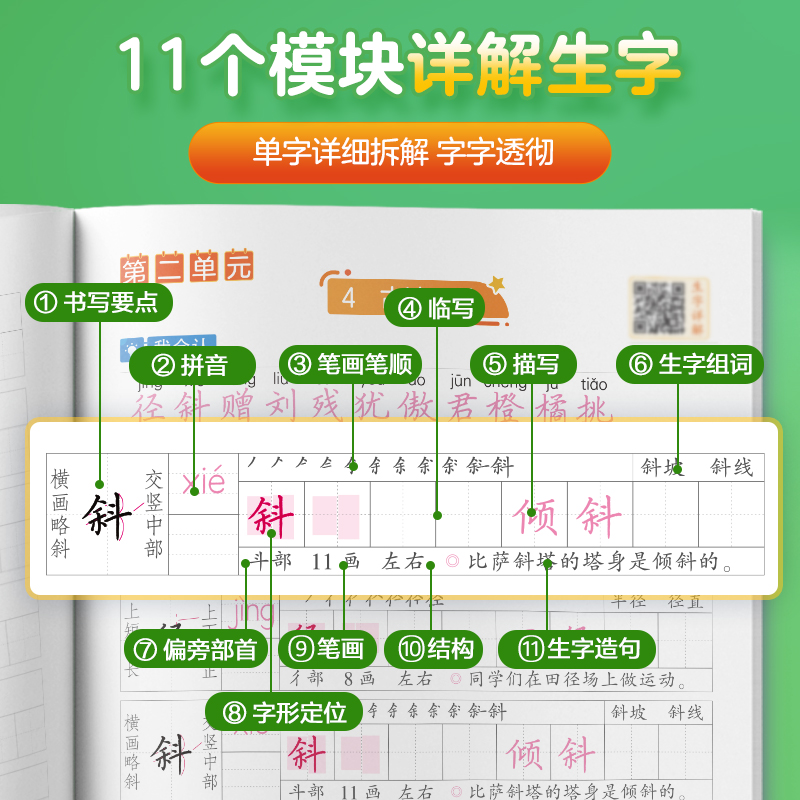 当当网 华夏万卷一年级二三年级写字课语文同步字帖练字四年级五六人教版上册儿童正楷书字帖小学生课本生字描红同步练习写字帖 - 图2