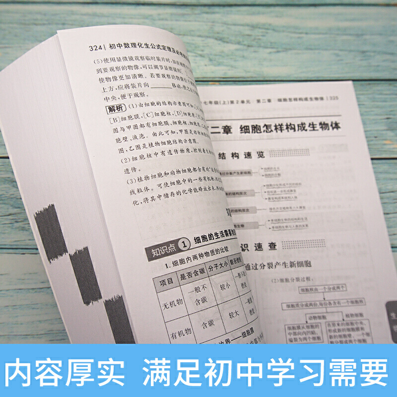 当当网正版书籍 初中数理化生概念图标及公式定理全解 七八九年级通用 数学物理化学生物理科考点基础知识大全中考总复习 开心教育 - 图2