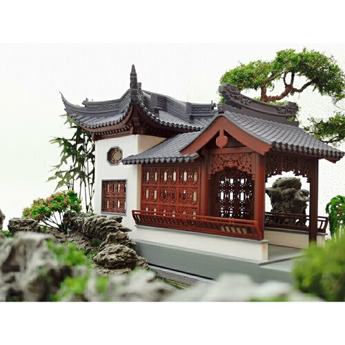 古建拼装园梦系列 明月舫场景 - 图0