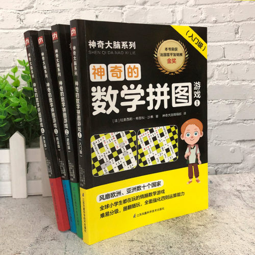 神奇的数学拼图游戏（从入门级到冲关级全4册套装）荣获法国雷平发明展金奖,随书附赠标准视力表-图2