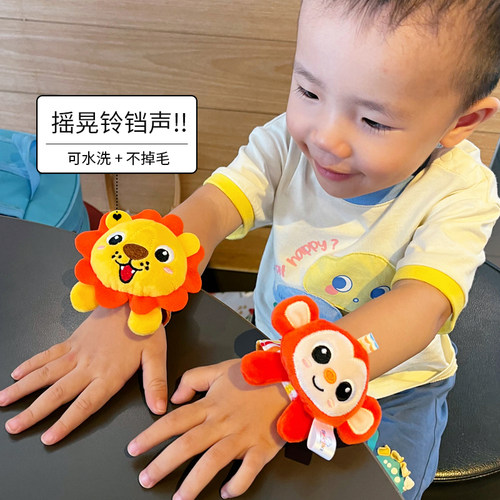 宝宝手腕铃婴儿手摇铃玩具安抚手戴铃铛手腕带响铃圈玩偶0-1-2岁-图0