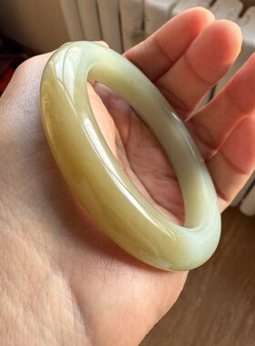 54圈新疆若羌料和田玉糖黄玉手镯楼兰细料油润泥鳅背女士玉镯子