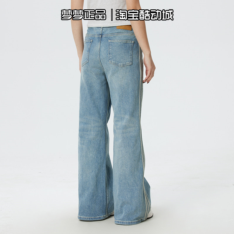 阿迪达斯三叶草女士2026新年款时尚潮流运动牛仔裤喇叭裤KT3173,淘宝优惠券,粉丝福利购,淘宝优惠卷