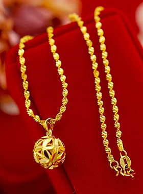 黄金项链女转运珠结婚送礼
