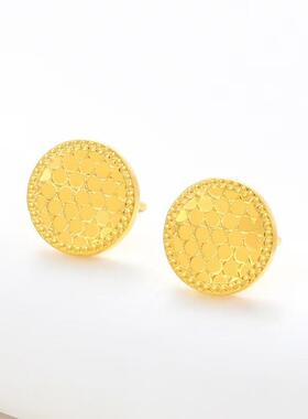【5D工艺龙鳞耳钉】黄金色耳钉男女同款设计个性小众耳饰结婚三金