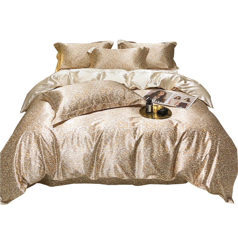 高端出口数码印花桑蚕丝真丝四件套冰感丝绸被套夏天丝滑床单床品,淘宝优惠券,粉丝福利购,淘宝优惠卷