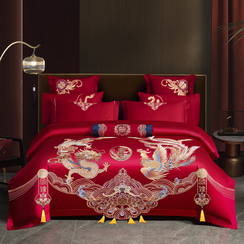 百分百棉婚庆四件套全棉红色被套结婚床上用品六件套婚嫁喜被纯棉,淘宝优惠券,粉丝福利购,淘宝优惠卷