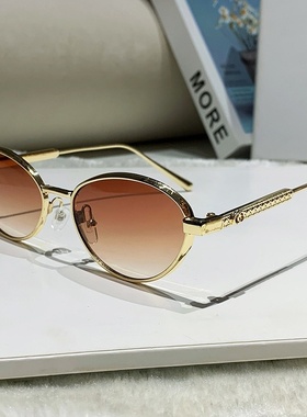 新款ins网红同款时尚椭圆金属太阳镜欧美跨境热销款墨镜防紫外线