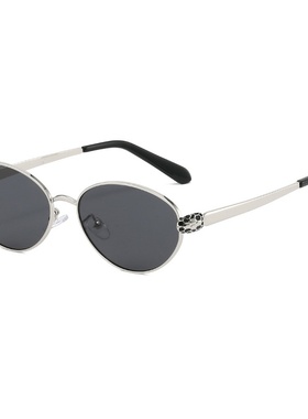 金属猫眼框墨镜女感新款时尚眼镜度假防紫外线欧美太阳镜男士