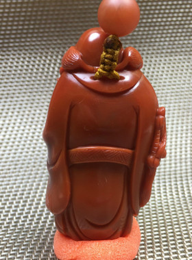天然南红玛瑙钟馗把件摆件苏工