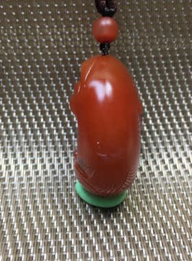 南红玛瑙荷花雕件吊坠俏色樱桃红