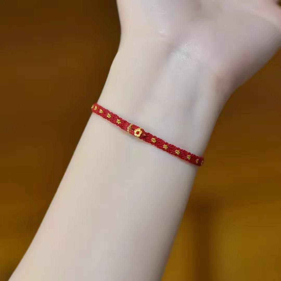 中国红有钱花手绳合金编织小众设计轻奢高级新中式本命年红绳,淘宝优惠券,粉丝福利购,淘宝优惠卷