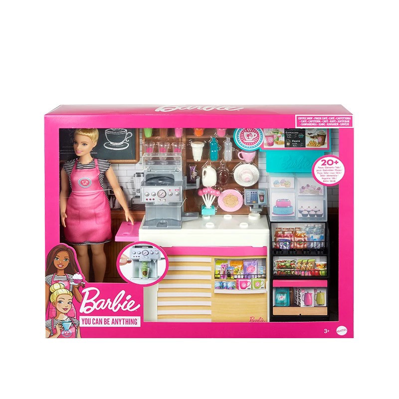Barbie芭比娃娃咖啡店宠物商店超市购物女孩过家家儿童玩具GMW03,淘宝优惠券,粉丝福利购,淘宝优惠卷