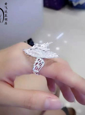 原创手工天使之翼夸张开口戒指