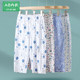 AB pure cotton pajamas women's pure cotton home pants mother's loose trousers cotton large size grandma cropped pants thin medium pants summer
