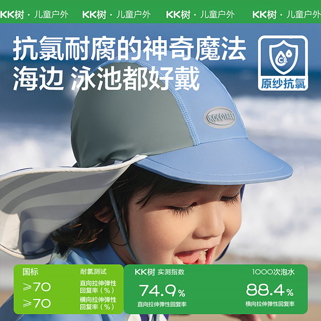 KK Tree Beach Sunscreen ຫມວກລອຍນ້ໍາ Brim Shawl ປະເພດ A