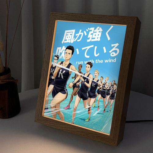 漫能强风吹拂镜子灯光画日系桌面摆件小夜灯二次元动漫周边礼物 - 图1