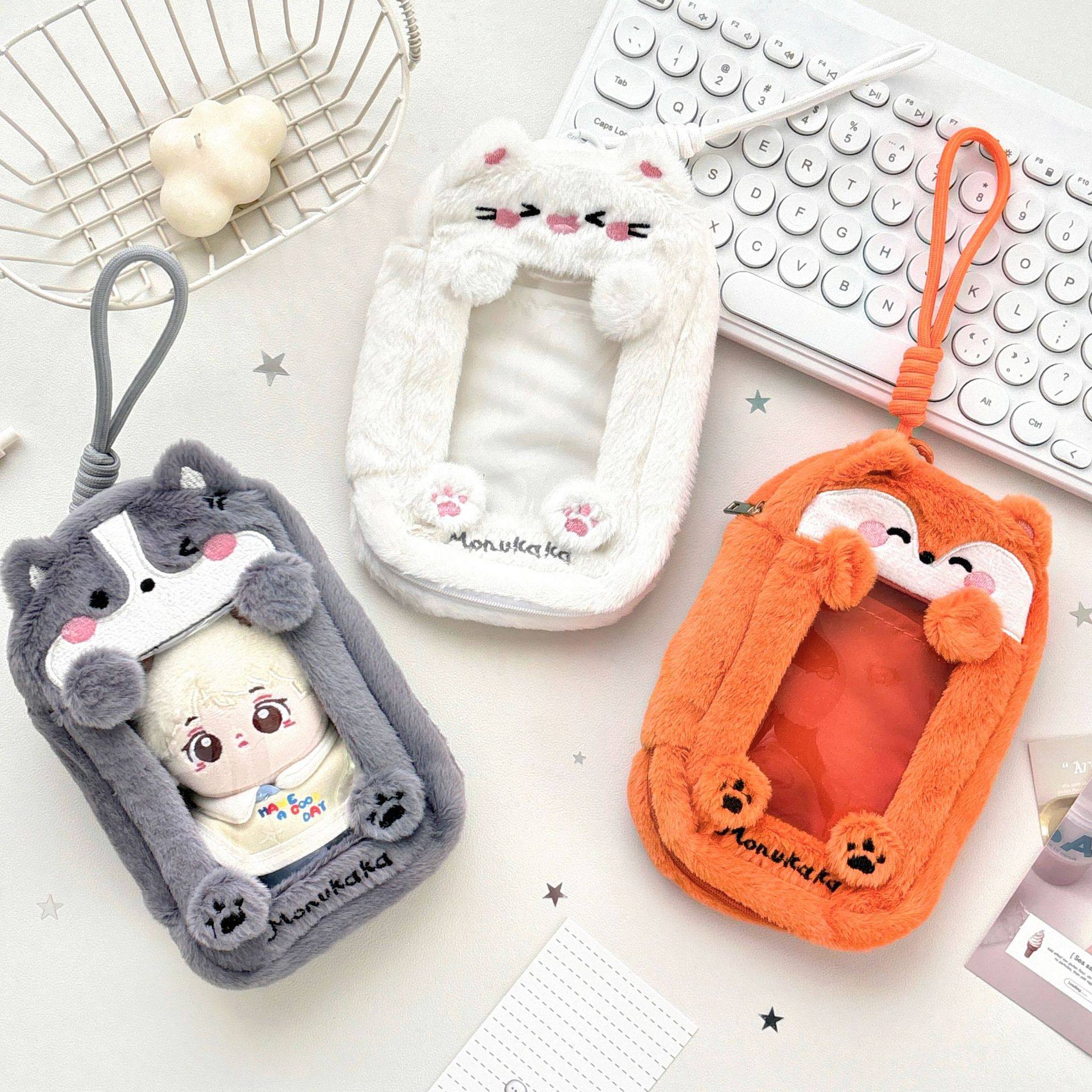 狐狸小狼毛绒卡通娃包娃用收纳包收纳袋遛娃包吧唧痛包笔自制,淘宝优惠券,粉丝福利购,淘宝优惠卷