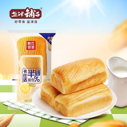 盐津铺子憨豆爸爸卡仕达半面包散称夹心蛋糕早餐代餐休闲糕点 - 图1