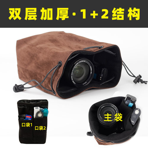 适用佳能单反相机包摄影帆布尼康富士索尼微单内胆包收纳袋可爱 - 图3