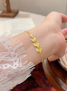 2025年新款穗穗平安手链轻奢感小众设计感金枝玉叶麦穗手饰品