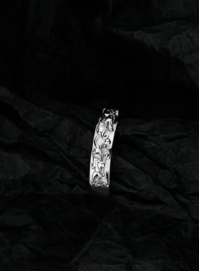 貔貅戒指男单身戒学生简约个性冷淡风男生开口指环招财可调节