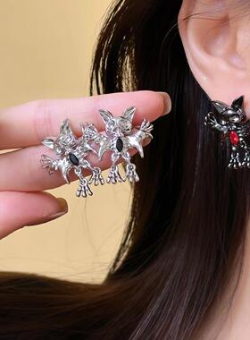 Y2K重工暗黑恶魔蝙蝠项链chocker辣妹亚文化甜酷朋克哥特欧美小众