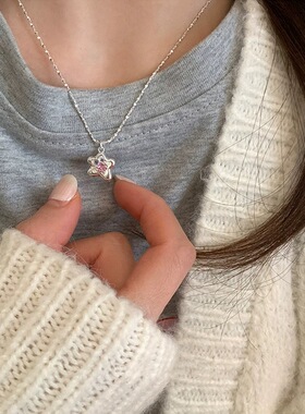 粉锆星星项链女款2024新款轻奢小众设计气质锁骨链百搭劲链送闺蜜