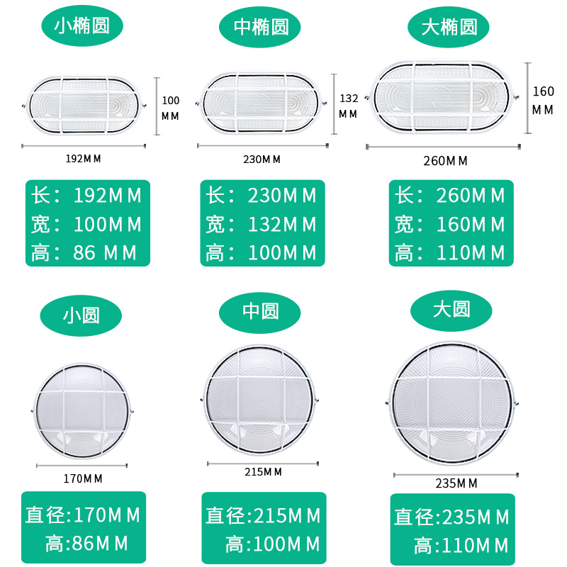 LED防爆灯防水防潮灯吸顶灯三防灯卫生间阳台仓库厂房灯罩户外灯 - 图0