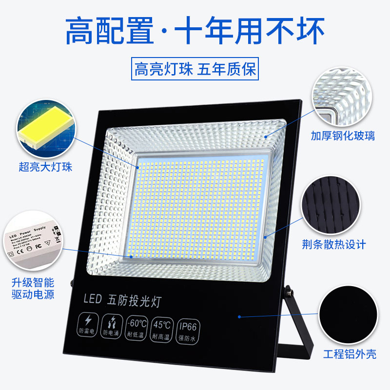 led投光灯射灯室外庭院强光超亮工地工厂房车间探照灯户外照明灯 - 图1