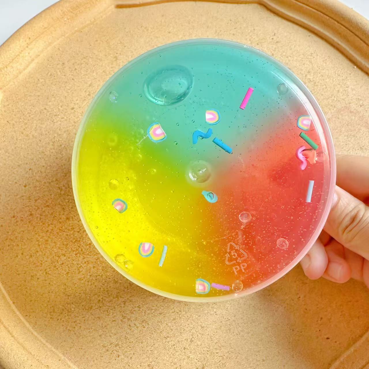 彩虹追月 筋泡假水可自行diy透明厚实不粘手解压玩具泥七月slime - 图3